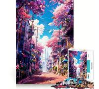 Puzzles pour Adultes 1000 pièces Avenue des Fleurs Découpe précise Jeu de Concentration Amusant Jeu de détente Décoration Murale de Noël (38x26cm)