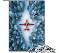 Puzzles pour Adultes 1000 pièces Avion Rouge dans la forêt Puzzles en Carton Un Casse-tête Stimulant pour Les Adolescents, Parfait pour la décoration intérieure ou comme Cadeau Taille 38x26CM