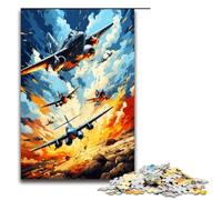 Puzzles pour Adultes 1000 pièces Avions de Combat entourés d'éclaboussures Beaucoup de Puzzles colorés Jeu Jouets Amusants 75x50cm