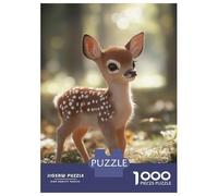 Puzzles pour Adultes 1000 Pièces Baby Deer Fawn in Forest Puzzles pour Adolescents Jeu Manuel Décoration Intérieure Cadeaux De Noël Et d'anniversaire 70x50cm/1000pcs