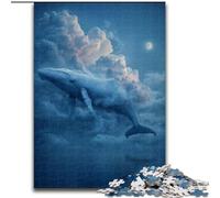 Puzzles pour Adultes 1000 pièces Baleine Bleue dans Les Nuages, Jeux, Jouets, Cadeaux d'anniversaire Uniques pour Les Enfants de 14 Ans et Plus (Taille 50x75cm)