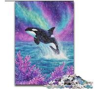 Puzzles pour Adultes 1000 pièces, Baleine Bleue psychédélique, Casse-tête Stimulant, activité familiale, décoration intérieure, Cadeau de Vacances 50x75cm
