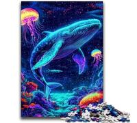 Puzzles pour Adultes 1000 pièces Baleine psychédélique 1000 pièces pour Adolescents, Jouet éducatif, Jeux familiaux Amusants, décoration d'intérieur Unique 50x75cm