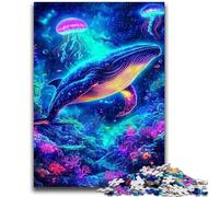 Puzzles pour Adultes 1000 pièces Baleine psychédélique Anti-Stress Défi Difficile Chaque pièce est Unique - Jeu Familial Stimulant et Amusant 26x38cm
