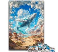 Puzzles pour Adultes 1000 pièces Baleines dans Le désert pour 14 Ans et Plus Jeu de défi Unique Jeux en Famille Cadeaux d'anniversaire de Noël 50x75cm