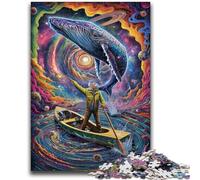 Puzzles pour Adultes 1000 pièces Baleines dans l'espace Jeu Stimulant et Jeu Familial Décoration Murale Cadeaux d'anniversaire et de Noël Uniques 50x75cm