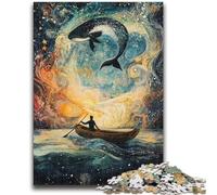 Puzzles pour Adultes 1000 pièces Baleines dans l'espace Jeux éducatifs Jeu éducatif pour Anniversaire, Noël pour et 14 Ans 50x75cm