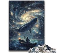 Puzzles pour Adultes 1000 pièces Baleines dans l'espace pour 14 Ans et Plus Jeux éducatifs pour Adultes et Adolescents Illustration Cadeau 50x75cm