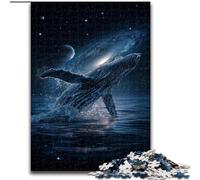 Puzzles pour Adultes 1000 pièces, Baleines Difficiles sous Le Ciel Nocturne, à partir de 14 Ans Chaque pièce est Unique Un Jeu Amusant et Stimulant pour Toute la Famille (Taille 50x75cm)