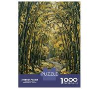 Puzzles pour Adultes 1000 Pièces Bamboo Forest Path Painting Puzzles pour Adultes Vacances À La Maison Tuer Le Temps Stimuler Le Cerveau Soirée Jeux Et Divertissement en Famille 38x26cm/1000pcs