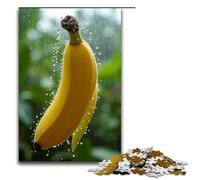 Puzzles pour Adultes 1000 pièces Banane Fenêtre Pluie Motif Assemblage Aide Le Cerveau à exercer Jouets addictifs pour cultiver la Patience 1000 PCS (75x50cm)