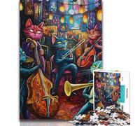 Puzzles pour Adultes 1000 pièces, Band Cats, Anti-Stress, défi Difficile, Chaque pièce est Unique - Jeu Familial Stimulant et Amusant (75x50cm)