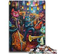 Puzzles pour Adultes 1000 pièces Band Cats, défi d'intelligence cérébrale, Jouets addictifs, Cadeau d'anniversaire, décoration Murale 26x38cm