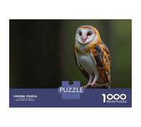 Puzzles pour Adultes 1000 Pièces Barn Owl with Orange and Black Feathers Puzzle pour Adultes Jeux Relaxants, Amusants Et Humoristiques, Un Vrai Défi À Terminer 70x50cm/1000pcs