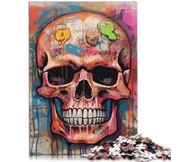 Puzzles pour Adultes 1000 pièces Basquiat Style Skull Family Fun Puzzle 26x38cm Décoration intérieure Unique et Cadeaux pour et Adolescent Âge 14 Ans et Plus