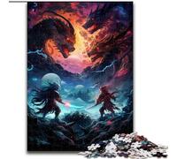 Puzzles pour Adultes 1000 pièces Bataille Entre Ninjas en Bois, pour Adolescents et Ados, pour Anniversaire et Vacances 50x75cm pour Jeu interactif en Famille