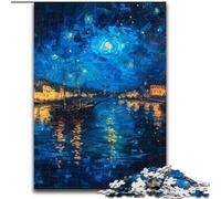 Puzzles pour Adultes 1000 pièces Bateau Difficile sous Le Ciel Nocturne Aide Le Cerveau à exercer Jouets addictifs pour cultiver la Patience Interaction Parent-Enfant (Taille 50x75cm)