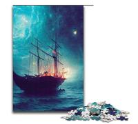 Puzzles pour Adultes 1000 pièces Bateau Pirate à Voile Modèle Assemblage Aide Le Cerveau à exercer Jouets addictifs pour cultiver la Patience 1000 PCS (38x26cm)