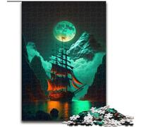 Puzzles pour Adultes 1000 pièces Bateau Pirate en Carton, développe la Coordination œil-Main, Parfait pour Les Cadeaux d'anniversaire 1000 pièces(26x38cm)
