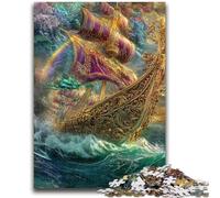Puzzles pour Adultes 1000 pièces Bateau Pirate Jouets éducatifs Jeux familiaux Stimuler l'amour Entre Couples 50x75cm
