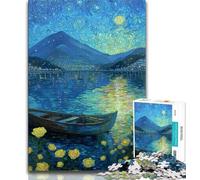 Puzzles pour Adultes 1000 pièces Bateau sous Le Ciel Nocturne, Aide Le Cerveau à exercer des Jouets addictifs pour cultiver la Patience Décoration Parfaite 50x75cm