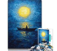 Puzzles pour Adultes 1000 pièces Bateau sous Le Ciel Nocturne, Jeux éducatifs, décoration d'intérieur, Cadeau d'anniversaire, Art Mural (38x26cm)