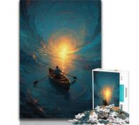 Puzzles pour Adultes 1000 pièces Bateau sous Le Ciel Nocturne, Jeux éducatifs, décoration d'intérieur, idéal comme Cadeau pour Toute la Famille (38x26cm)