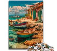 Puzzles pour Adultes 1000 pièces Bateaux sur Une île de villégiature Soulagement du Stress Séjour Tuer Le Temps Décoration Parfaite pour Les 14 Ans et Plus 50x75cm