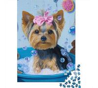 Puzzles pour Adultes 1000 Pièces Bath Time Fun for Puppies Puzzles pour Adultes Jeu Manuel Défi Difficile Aidez Votre Cerveau À Faire Travailler 70x50cm/1000pcs