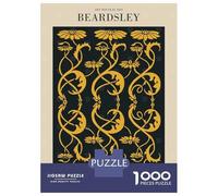 Puzzles pour Adultes 1000 Pièces Beardsley Art Nouveau Floral Pattern Puzzles pour Adolescents Découpe De Précision Difficulté Et Défi Cadeaux d'anniversaire Et Cadeaux Uniques 52x38cm/1000pcs
