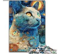 Puzzles pour Adultes 1000 pièces Beau Chat, Jouet éducatif et décompressant, Cadeau d'anniversaire, Cadeaux (Taille 50x75cm)