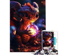 Puzzles pour Adultes 1000 pièces Bébé Dragon Mignon Jeux Amusants et éducatifs Jouet Stimulant Idée Cadeau et décoration Murale (38x26cm)