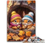 Puzzles pour Adultes 1000 pièces Bébé écureuil pour Les 14 Ans et Plus Cadeaux intéressants pour la réduction du Stress pour Les Amis et la Famille 50x75cm
