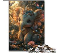 Puzzles pour Adultes 1000 pièces Bébé éléphant, Jeu Stimulant et Familial avec des pièces de Formes aléatoires entièrement emboîtables (Taille 50x75cm)