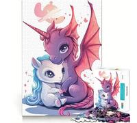 Puzzles pour Adultes 1000 pièces Bébé Licorne Animal Mignon Jeu de logique aux Bords Nets Jeu Lent et Amusant Scène de Noël Art (38x26cm)