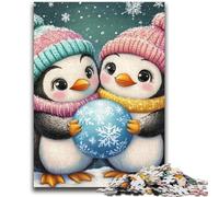 Puzzles pour Adultes 1000 pièces Bébé Pingouin Jeux éducatifs Jouets DIY Idéal comme Cadeau pour Toute la Famille 38x26cm