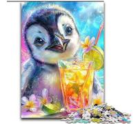 Puzzles pour Adultes 1000 pièces Bébé Pingouin Jouets éducatifs d'apprentissage Jeux familiaux Convient pour la décoration de Bureau (Taille 26x38cm)