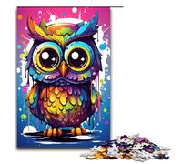 Puzzles pour Adultes 1000 pièces Bébé Robot Hibou par Splatters De Nombreux Puzzles colorés et épais pour la décoration de la Maison À Offrir en Cadeau pour Toute la Famille 75 x 50 cm