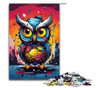 Puzzles pour Adultes 1000 pièces Bébé Robot Hibou par Splatters De Nombreux Puzzles colorés et épais pour la décoration de la Maison À Offrir en Cadeau pour Toute la Famille 75 x 50 cm