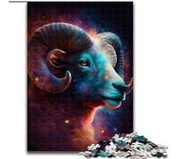 Puzzles pour Adultes 1000 pièces Bélier Cosmique Puzzle 1000 pièces : Un Casse-tête Stimulant pour Les Adolescents, Amusant en Famille, Cadeau de décoration d'intérieur DIY (Taille 50x75cm)