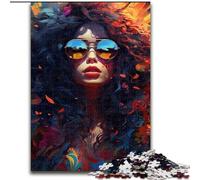 Puzzles pour Adultes 1000 pièces Belle Femme avec Lunettes de Soleil Puzzle pour Adolescents, soirée de Jeux en Famille, idée Cadeau stimulante (Taille : 26x38cm)