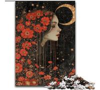 Puzzles pour Adultes 1000 pièces Belle Fille avec des Fleurs, Jeu de réflexion pour Adolescents, pour Une soirée de Jeux en Famille Taille 26x38cm