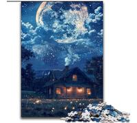 Puzzles pour Adultes, 1000 pièces, Belle Maison sous des étoiles colorées, pour la Famille et Les Amis, Convient aux Personnes de 14 Ans et Plus (Taille : 50x75cm)