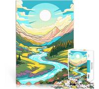Puzzles pour Adultes 1000 pièces Belle Vallée Montagne pour Le Jeu éducatif Challenge Toy Cadeau d'œuvre d'art 52x38cm