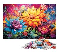 Puzzles pour Adultes 1000 pièces Belles Fleurs colorées Jeu Stimulant Jouets Puzzle de Noël Cadeaux 1000 PCS (38x26cm)