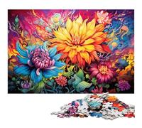 Puzzles pour Adultes 1000 pièces Belles Fleurs colorées Puzzle avec Affiche et fiche de Questions réponses Assorties (1000 pièces 75 x 50 cm)