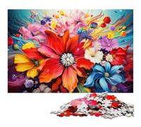 Puzzles pour Adultes 1000 pièces Belles Fleurs colorées Puzzle découpé avec précision Bon Cadeau 1000 pièces (38 x 26 cm)