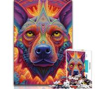 Puzzles pour Adultes 1000 pièces Berger Allemand psychédélique Puzzle 1000 pièces Design Vibrant et Unique Expérience de Puzzle relaxante et stimulante 26x38cm
