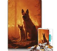 Puzzles pour Adultes 1000 pièces Berger Allemand Puzzles pour Adultes, Jeux d'activités familiales stimulants, Jouet de Bricolage pour décoration Murale de la Maison, Cadeaux (Taille 75x50cm)