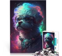 Puzzles pour Adultes 1000 pièces Bichon frisé Adorable Fait de Papier，Convient aux 14 Ans et Plus Jeu Impossible Car C'est Un pour Toute la Famille。Taille：38x52cm/14.9x20.4pouce